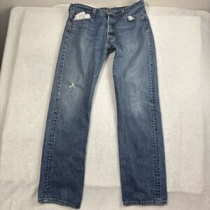 Levi's 501 Button Fly Denim Jeans Blue Men's 36" Waist x 34" Inseam